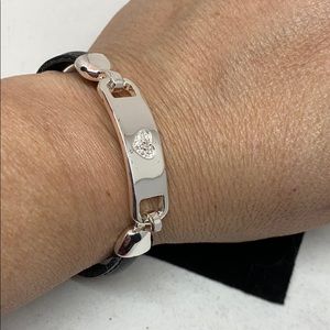 SALE!  Leather and silver bracelet